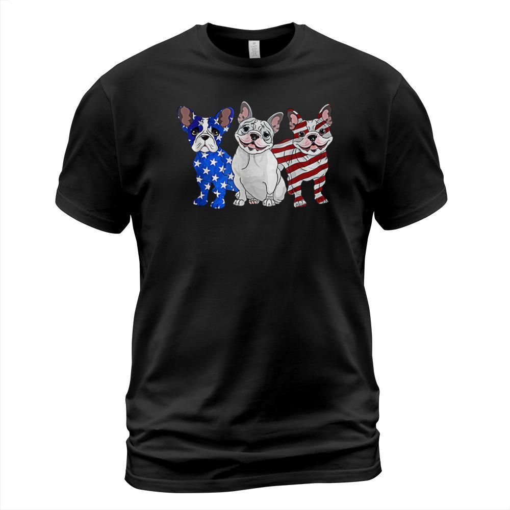 French Bulldog American Flag Patriotic Dog T-Shirt Unisex