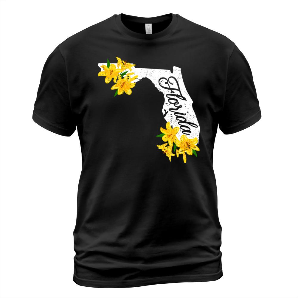 Yellow Lily Flower Vintage Florida T-Shirt Unisex