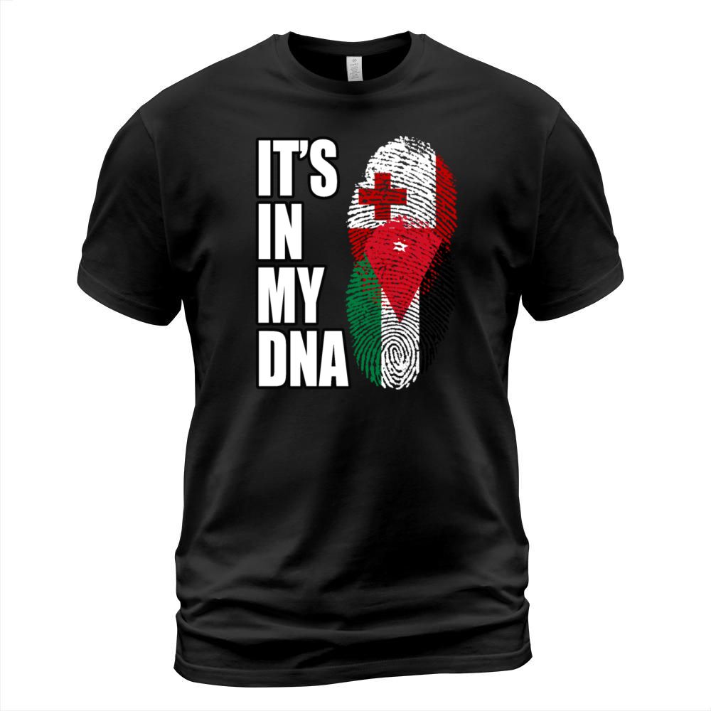Tongan And Jordanian Mix Heritage DNA Flag T-Shirt Unisex