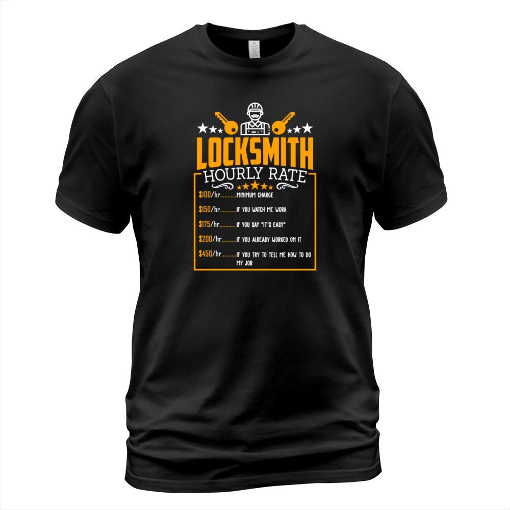 Funny Locksmith Lock Picking Hourly Rate Vintage T-Shirt Unisex