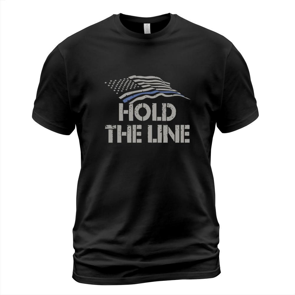 Hold The Line Distressed Blue Line T-shirt T-Shirt Unisex