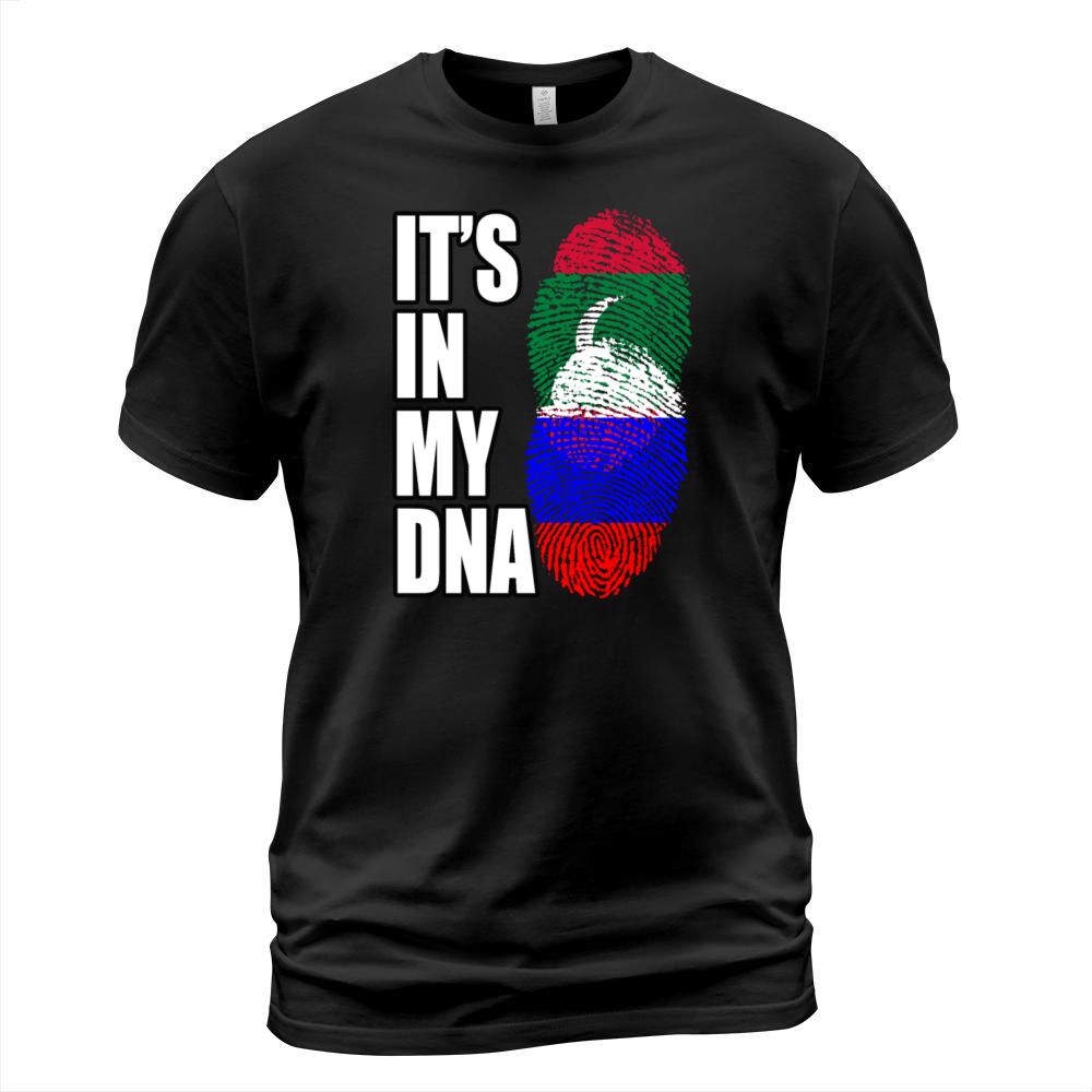 Maldivian And Russian Mix Heritage DNA Flag T-Shirt Unisex