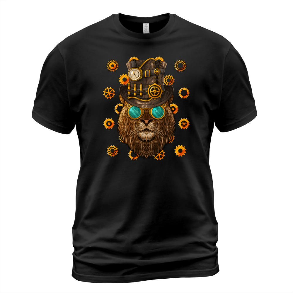 Steampunk Lion Medieval Victorian Steam Powered An T-Shirt Unisex