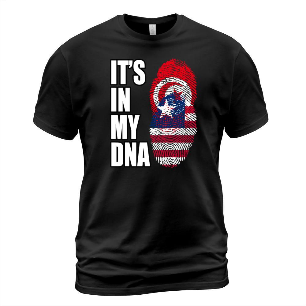 Tunisian And Liberian Mix Heritage DNA Flag T-Shirt Unisex
