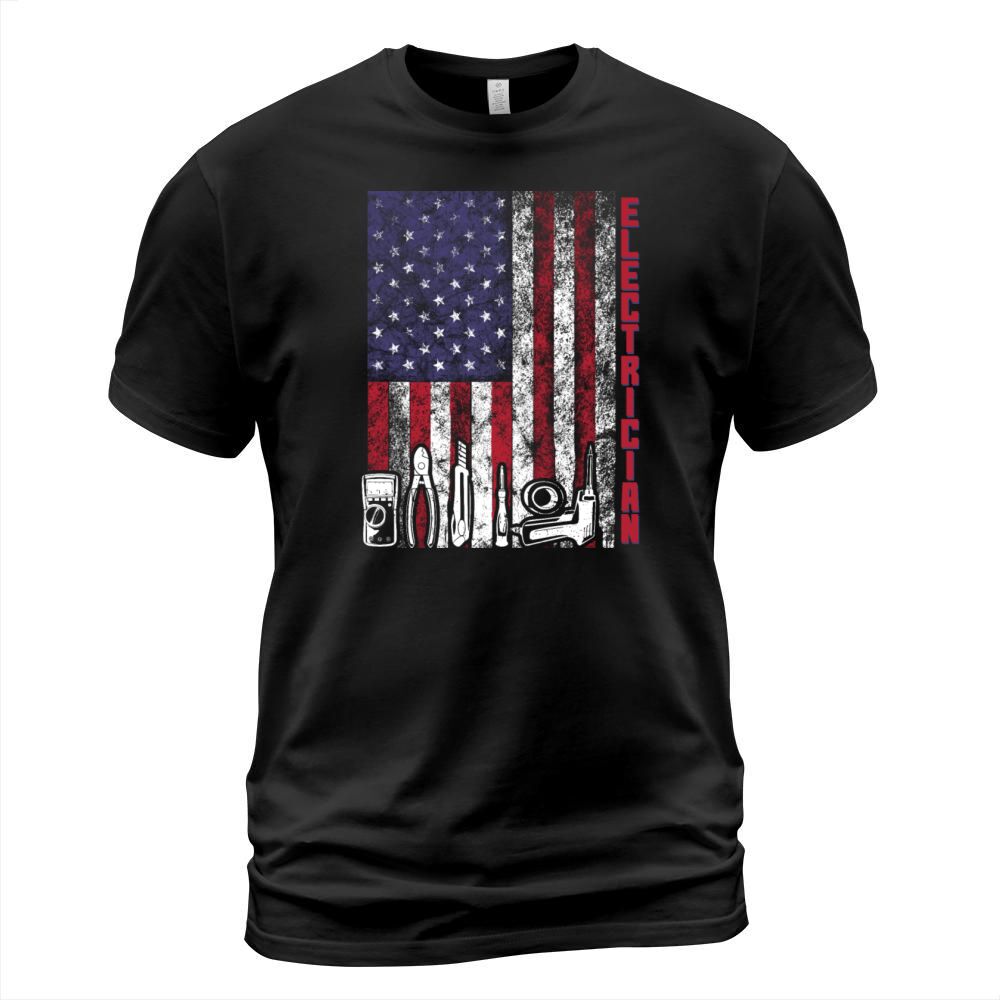 Vintage American Flag Electrician T-Shirt Unisex