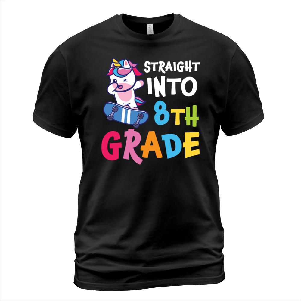 Straight Into 8th Grade Dabbing Unicorn T-Shirt Unisex