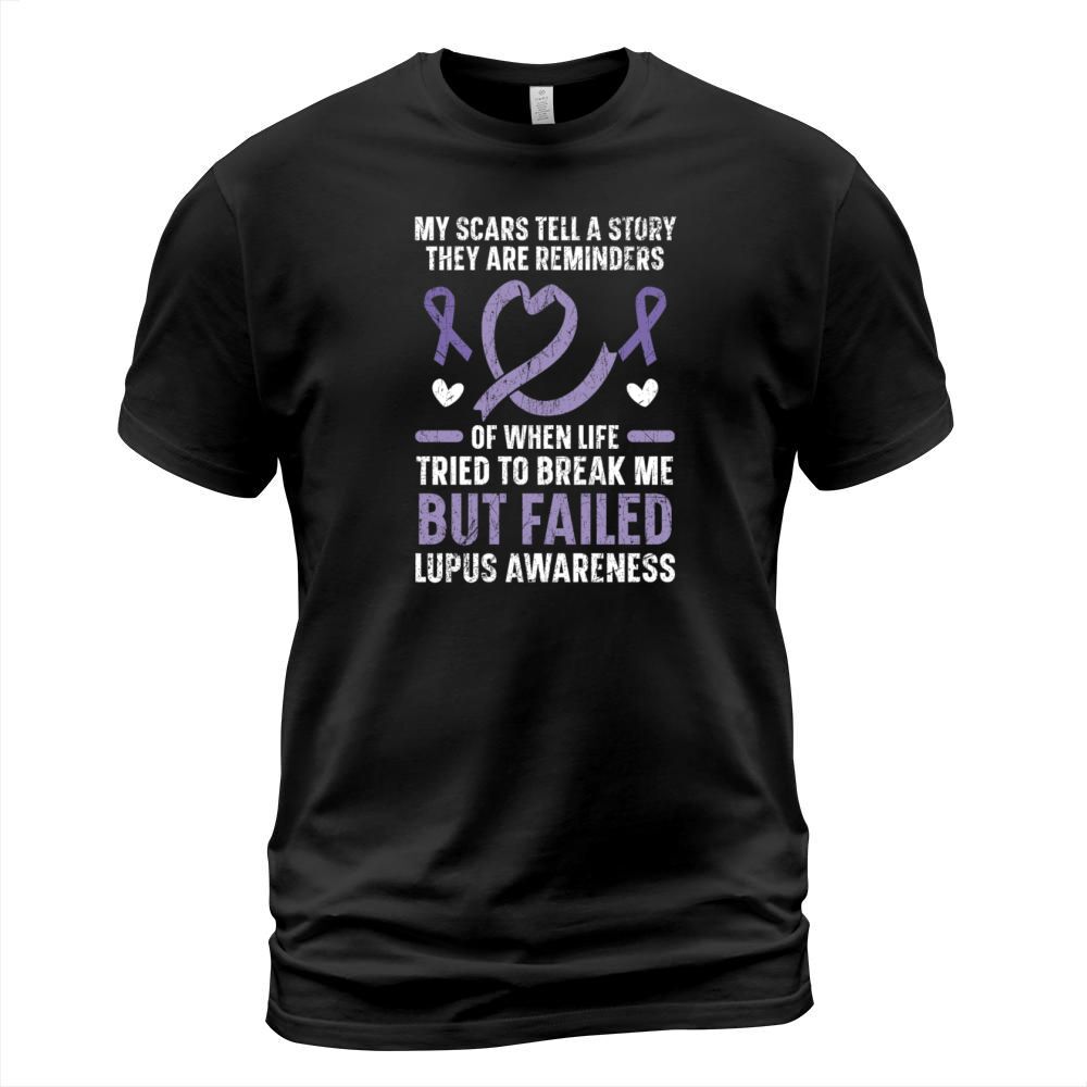 Lupus Awareness Purple Ribbon Autoimmune Disease T-Shirt Unisex