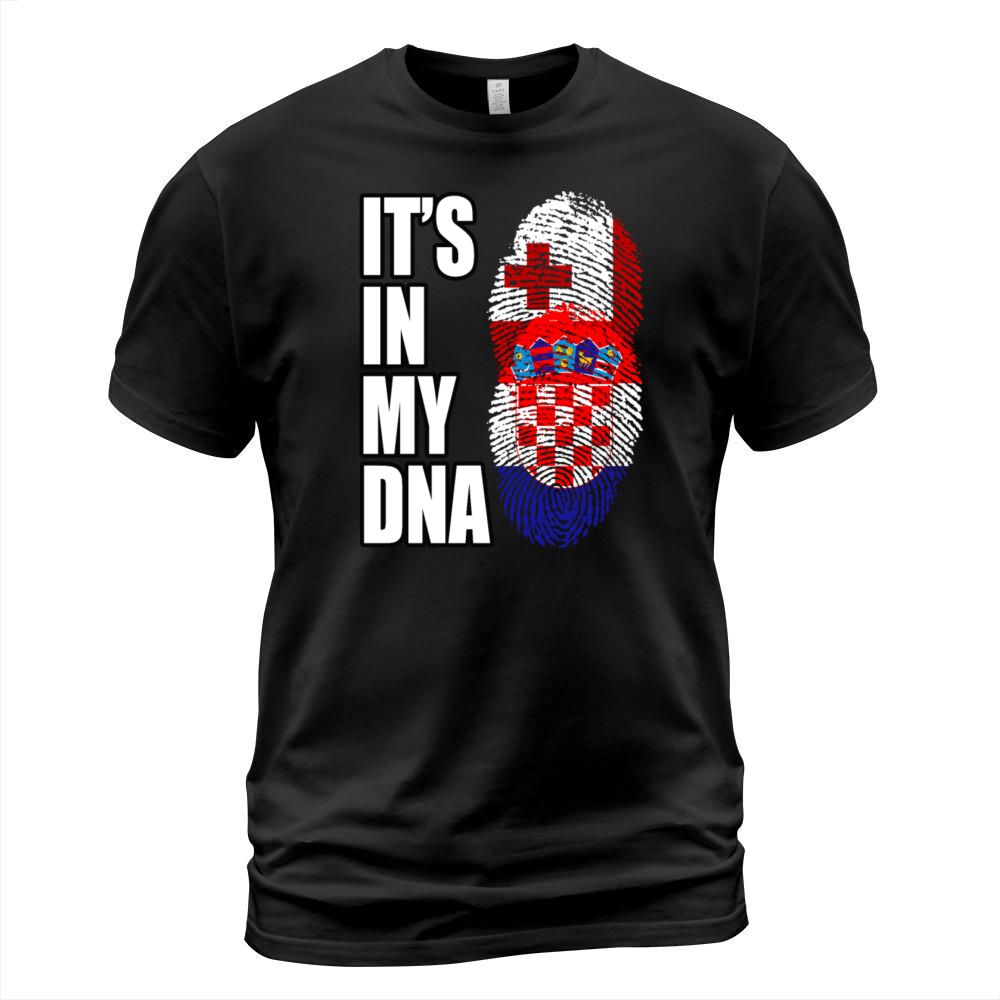 Tongan And Croatian Mix Heritage DNA Flag T-Shirt Unisex