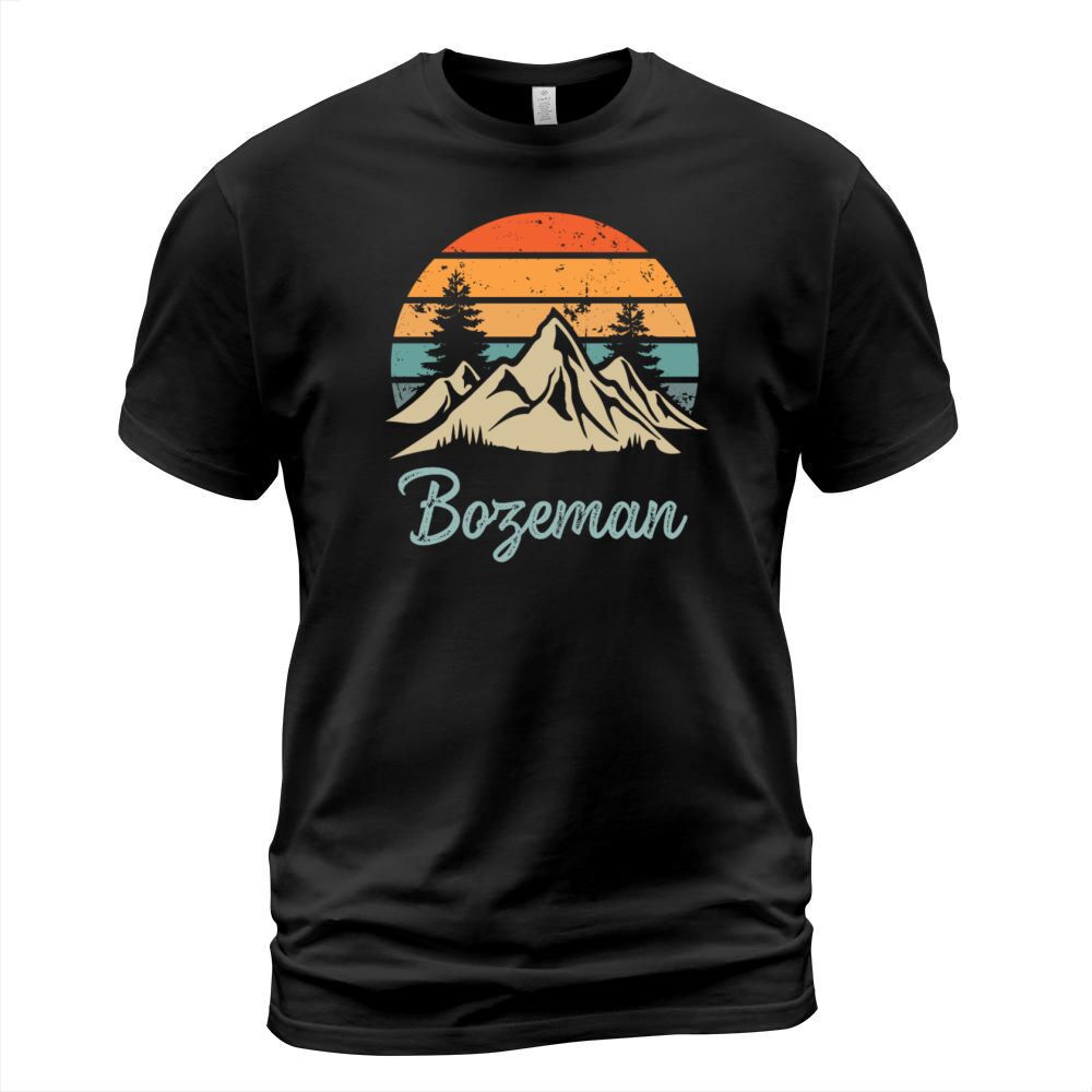 Bozeman Retro Vintage Mountain Sunset Outdoors Wil T-Shirt Unisex