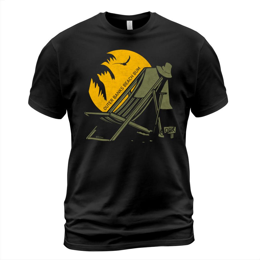 Outer Banks Beach Bum OBX Army Green Vintage T-Shirt Unisex