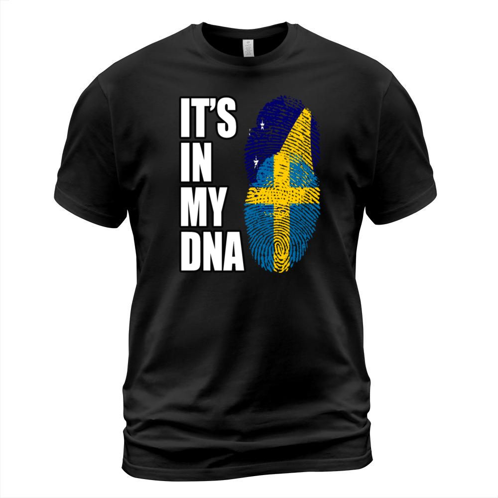 Tokelauan And Swedish Mix Heritage DNA Flag T-Shirt Unisex