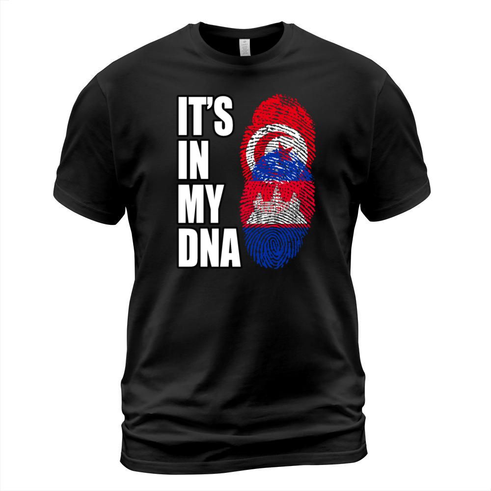 Tunisian And Cambodian Mix Heritage DNA Flag T-Shirt Unisex