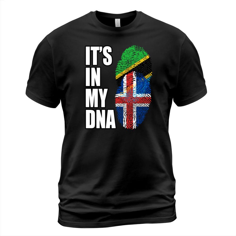 Tanzanian And Icelandic Vintage Heritage DNA Flag T-Shirt Unisex