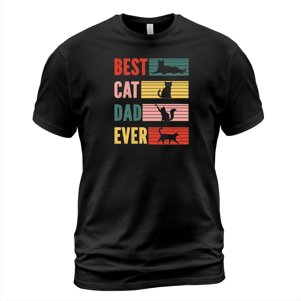 Vintage Best Cat Dad Ever Cat Daddy Gift T-Shirt Unisex
