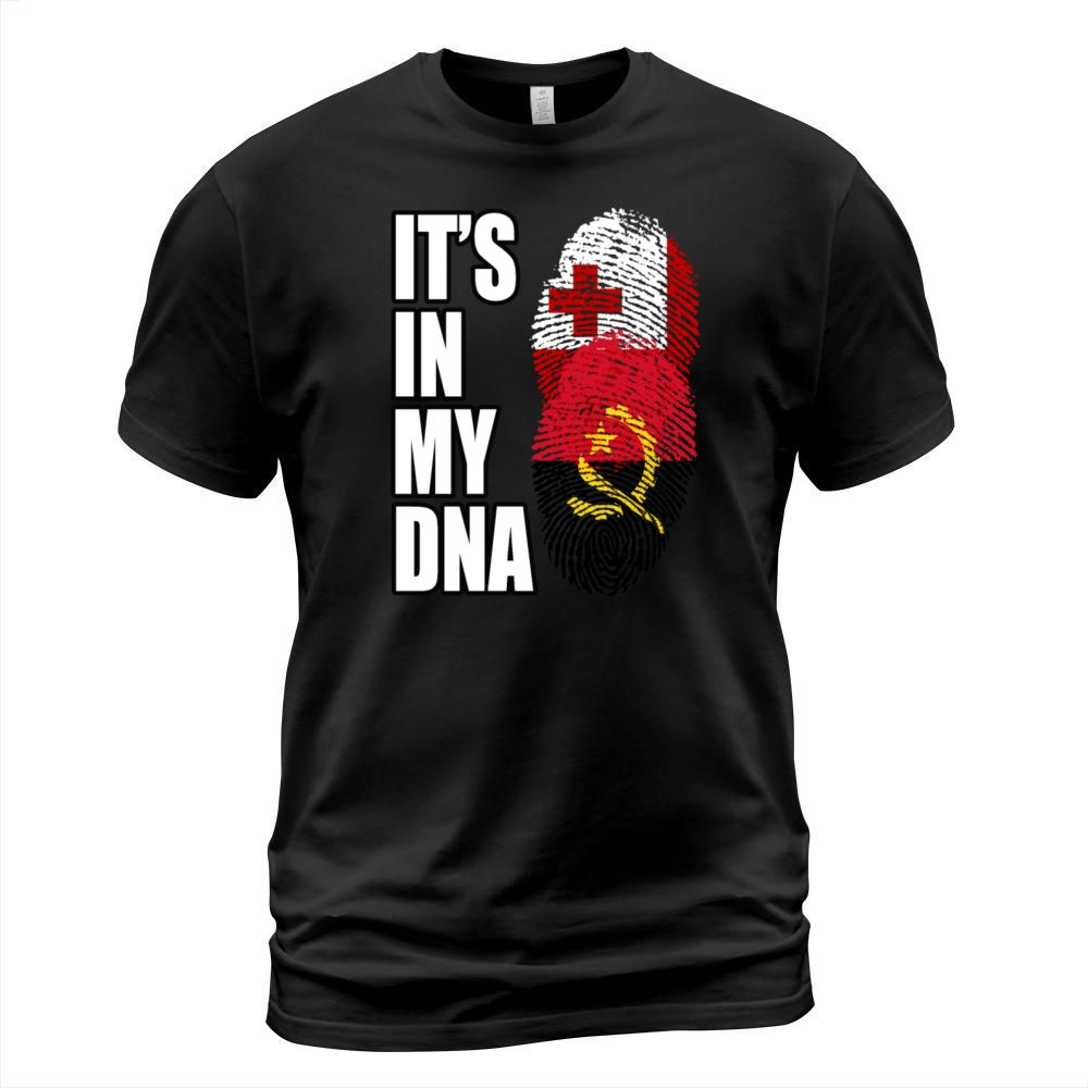Tongan And Angolan Mix Heritage DNA Flag T-Shirt Unisex