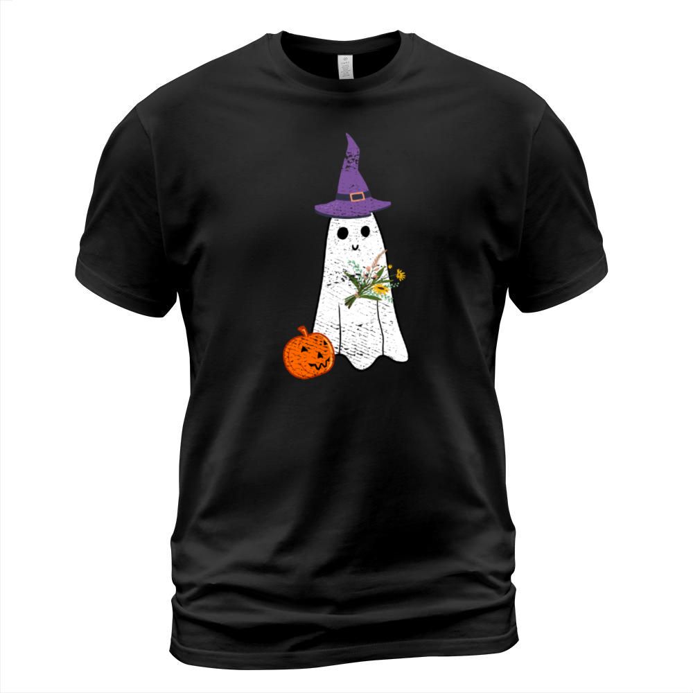Vintage Floral Ghost Cute Halloween T-Shirt Unisex