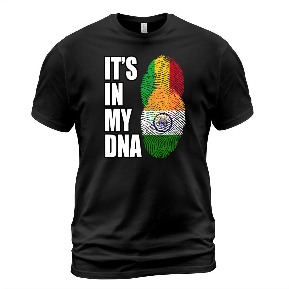 Malian And Indian Mix Heritage DNA Flag T-Shirt Unisex