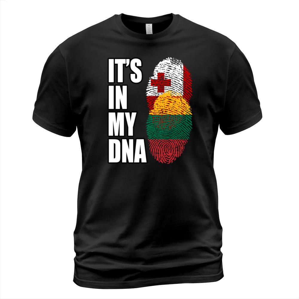 Tongan And Lithuanian Mix Heritage DNA Flag T-Shirt Unisex