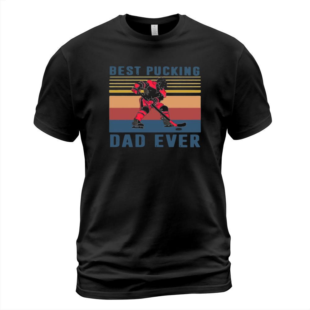 Hockey Best Pucking Dad Ever Vintage Father’s Day T-Shirt Unisex