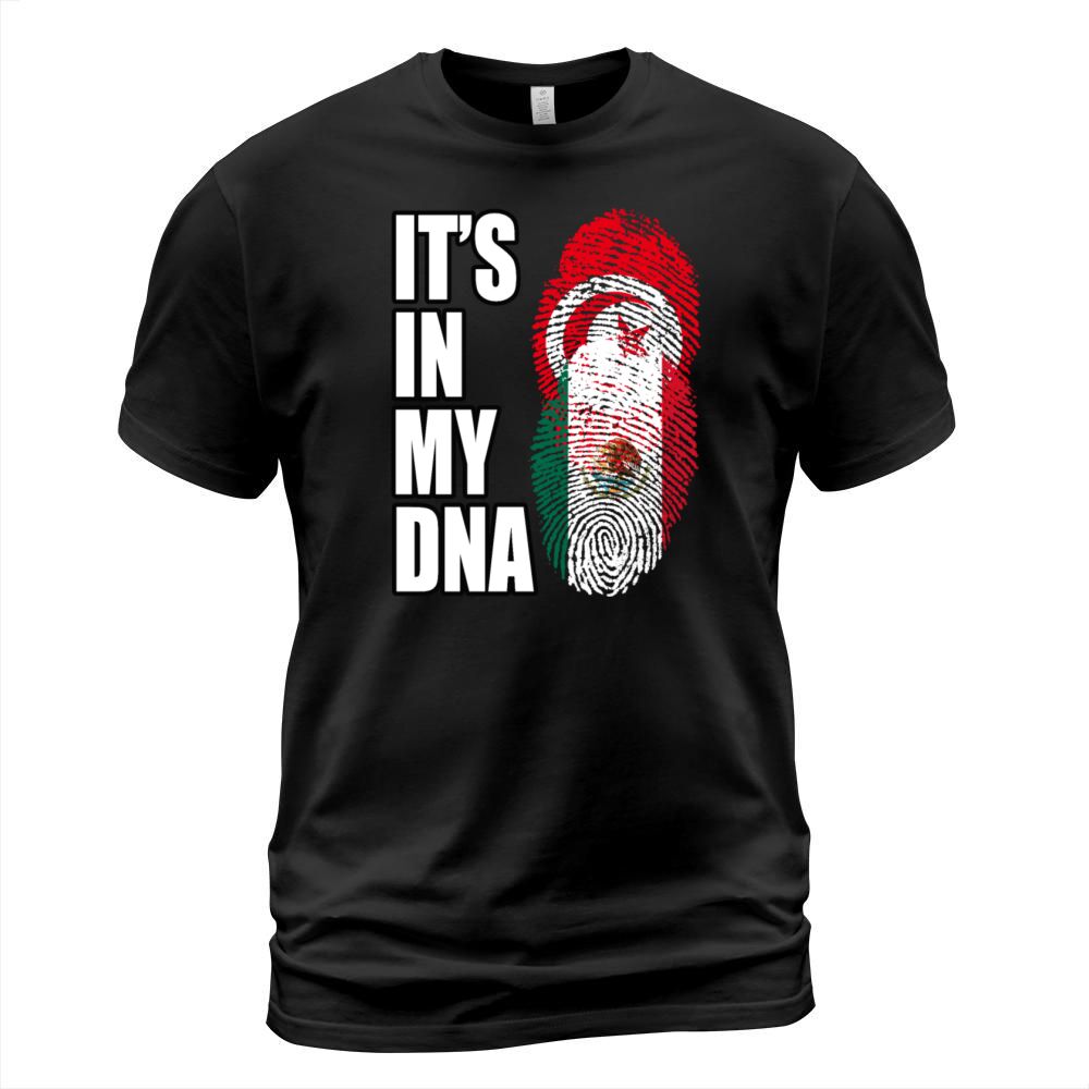 Tunisian And Mexican Mix Heritage DNA Flag T-Shirt Unisex