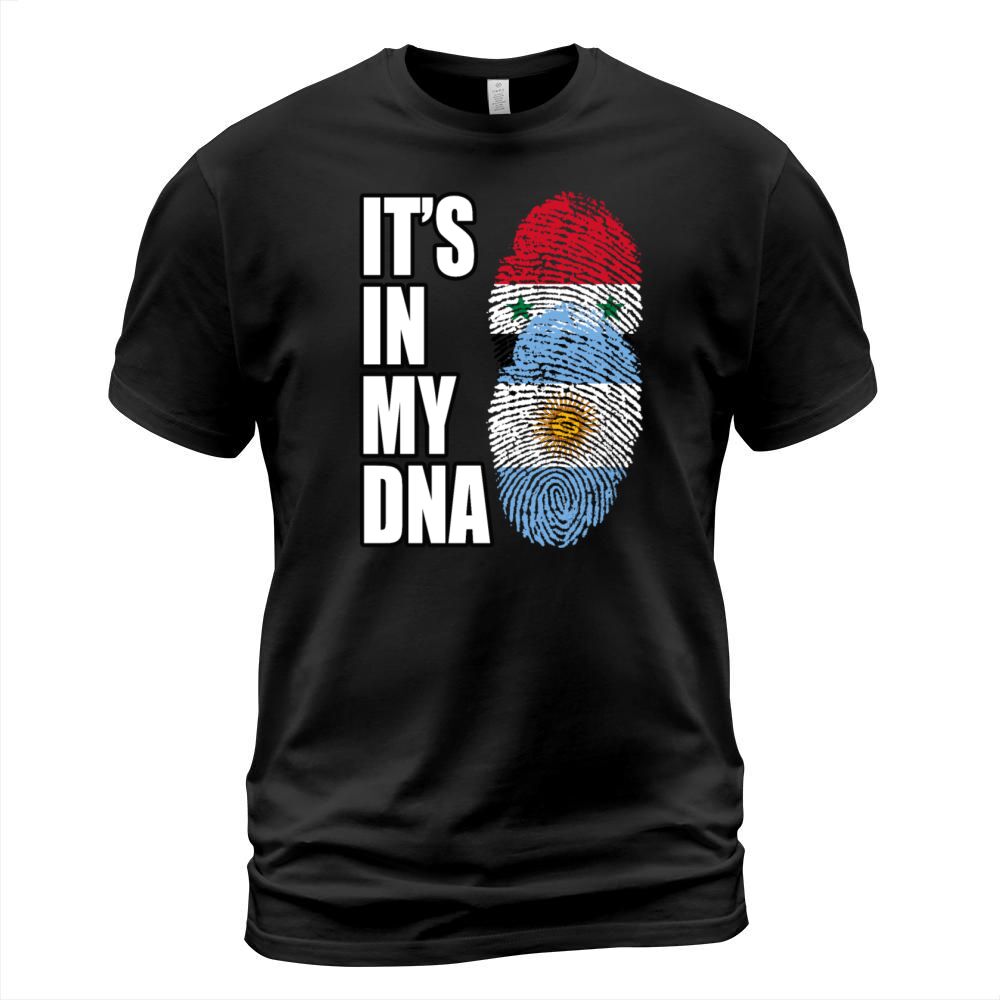 Syrian And Argentinian Vintage Heritage DNA Flag T-Shirt Unisex