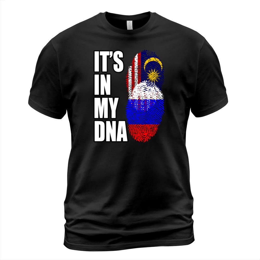 Malaysian And Russian Mix Heritage DNA Flag T-Shirt Unisex