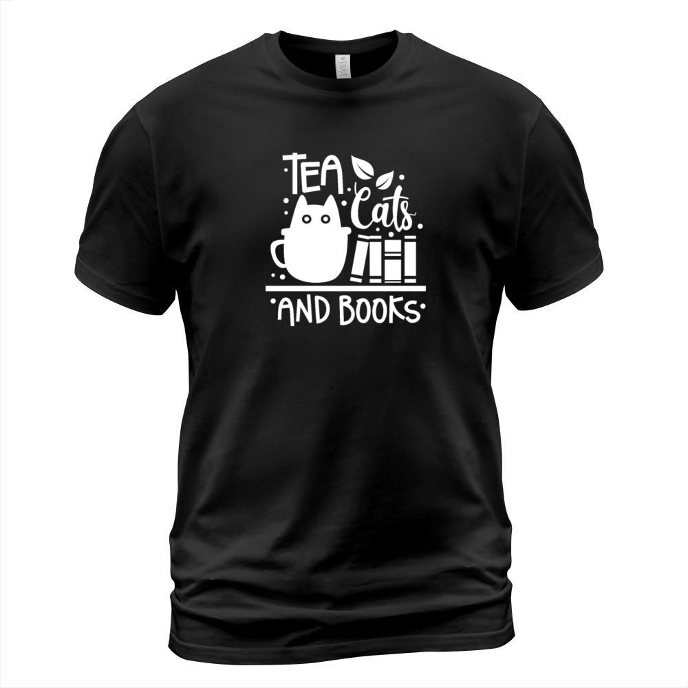 Tea Cats And Books Vintage T-Shirt Unisex