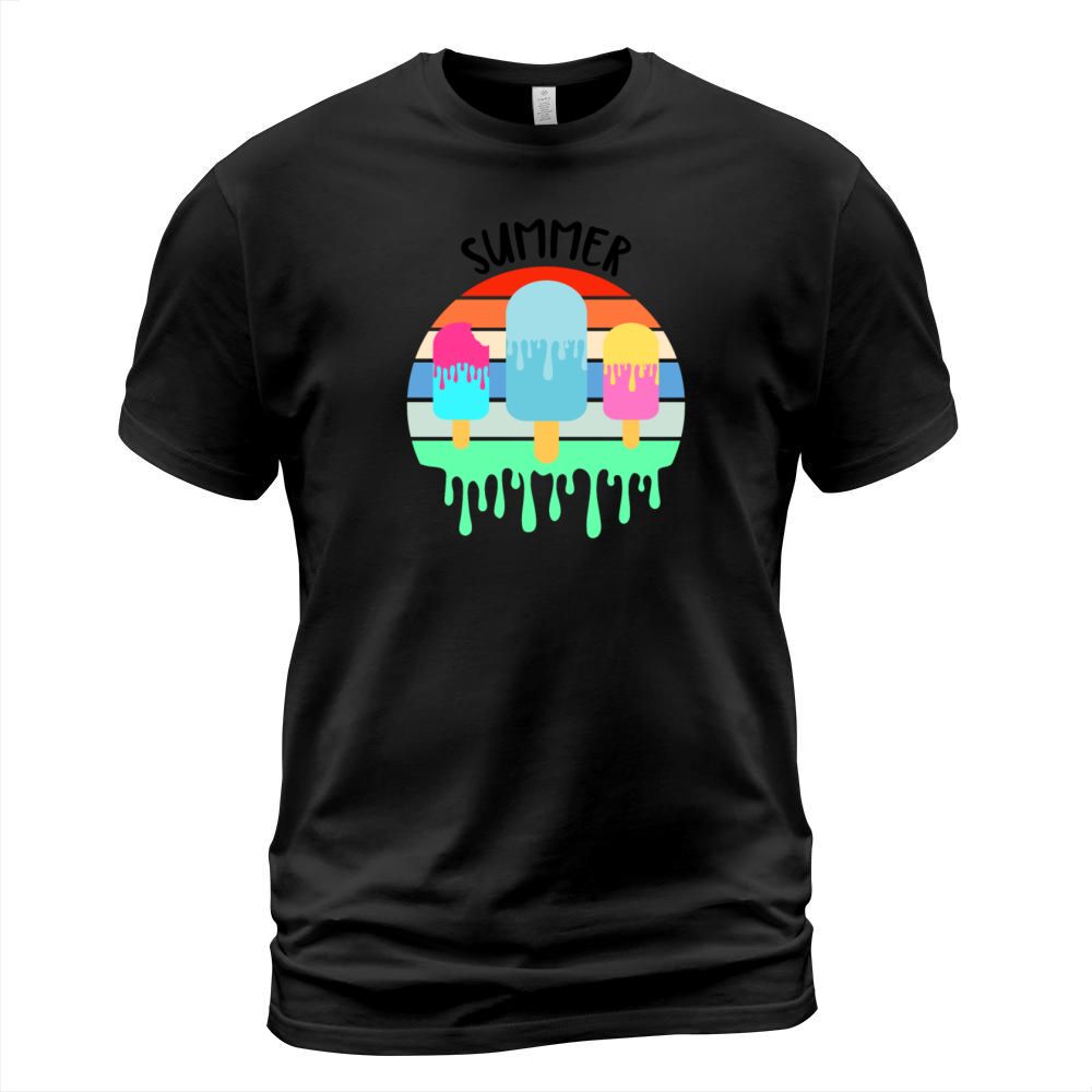 Melting Ice Cream Hot Summer Vacation Retro Vintag T-Shirt Unisex