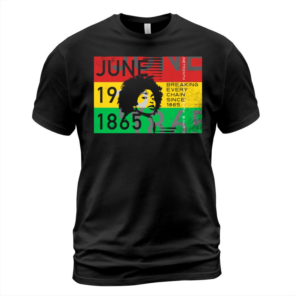 June 19 Stripes Color Black Juneteenth Vintage T-Shirt Unisex