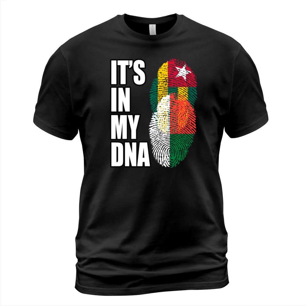 Togolese And Malagasy Mix Heritage DNA Flag T-Shirt Unisex