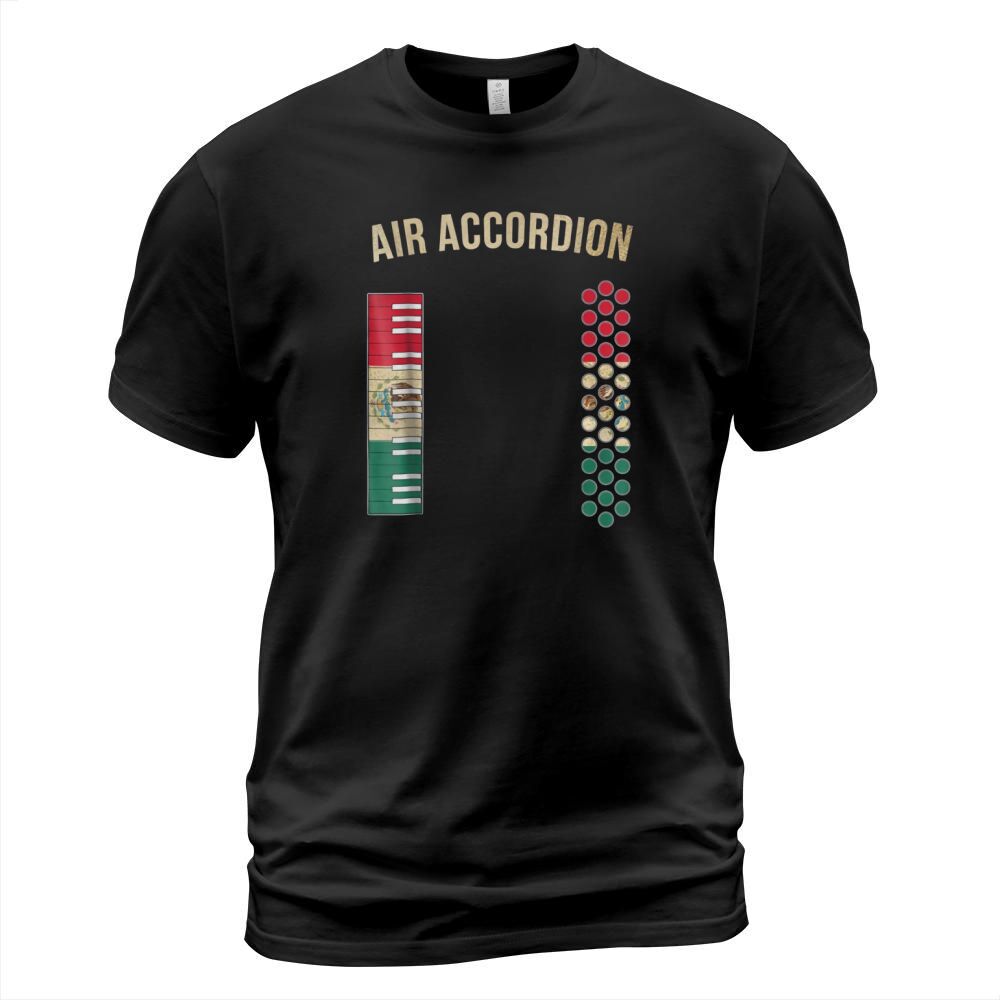 Air Accordion  Mexican Flag Colors Golden Elements T-Shirt Unisex