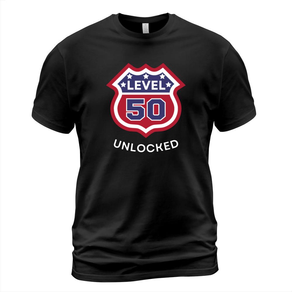 Funny 50th Birthday level 50 unlocked T-Shirt Unisex