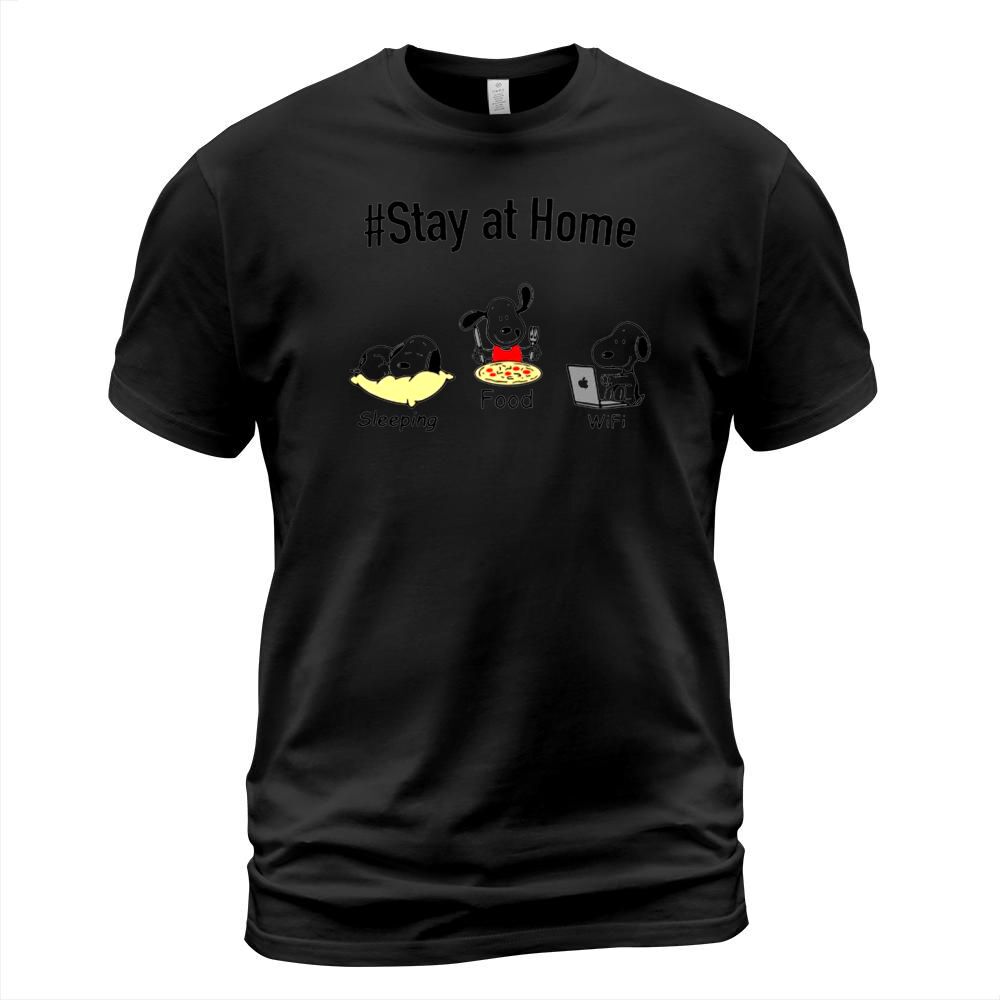 Snoopy Stay at home sleeping Food Wifi T-Shirt Unisex
