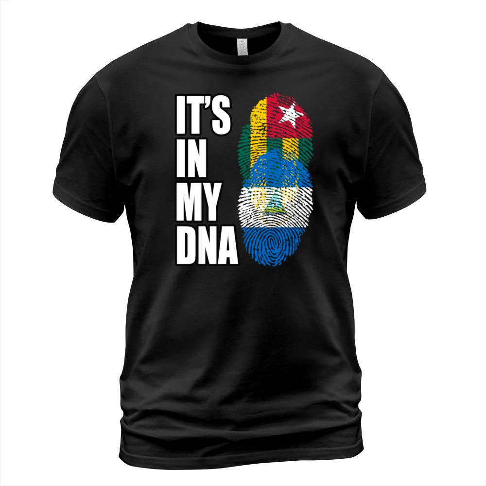 Togolese And Nicaraguan Mix Heritage DNA Flag T-Shirt Unisex