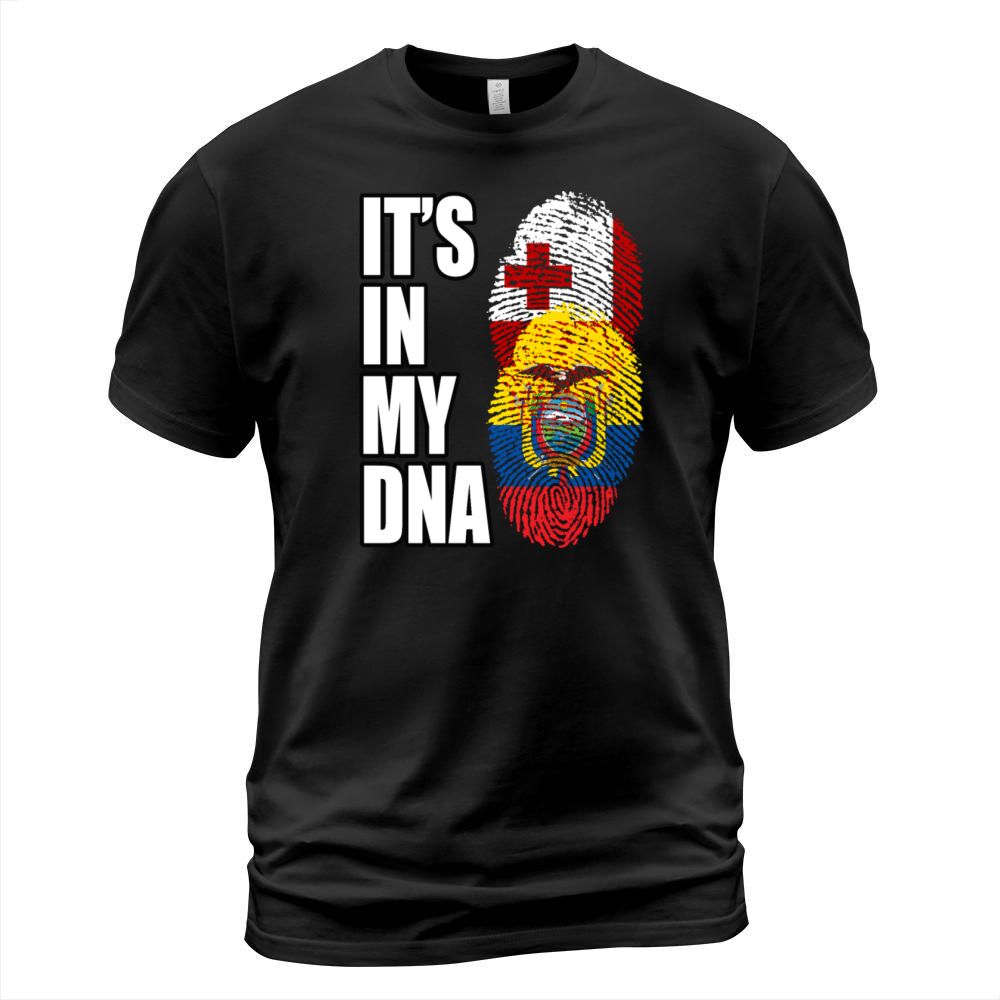 Tongan And Ecuadorian Mix Heritage DNA Flag T-Shirt Unisex
