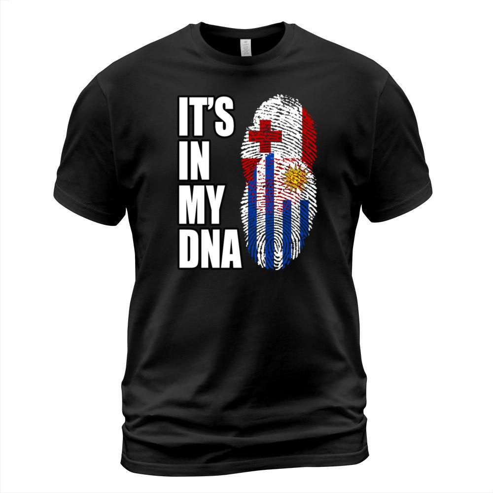 Tongan And Uruguayan Mix Heritage DNA Flag T-Shirt Unisex