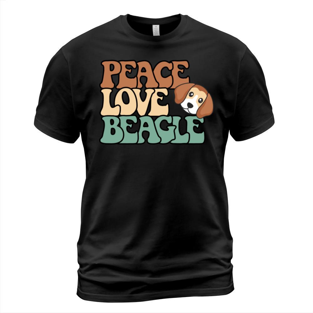 Peace Love Beagle BOHO With Vintage Font T-Shirt Unisex