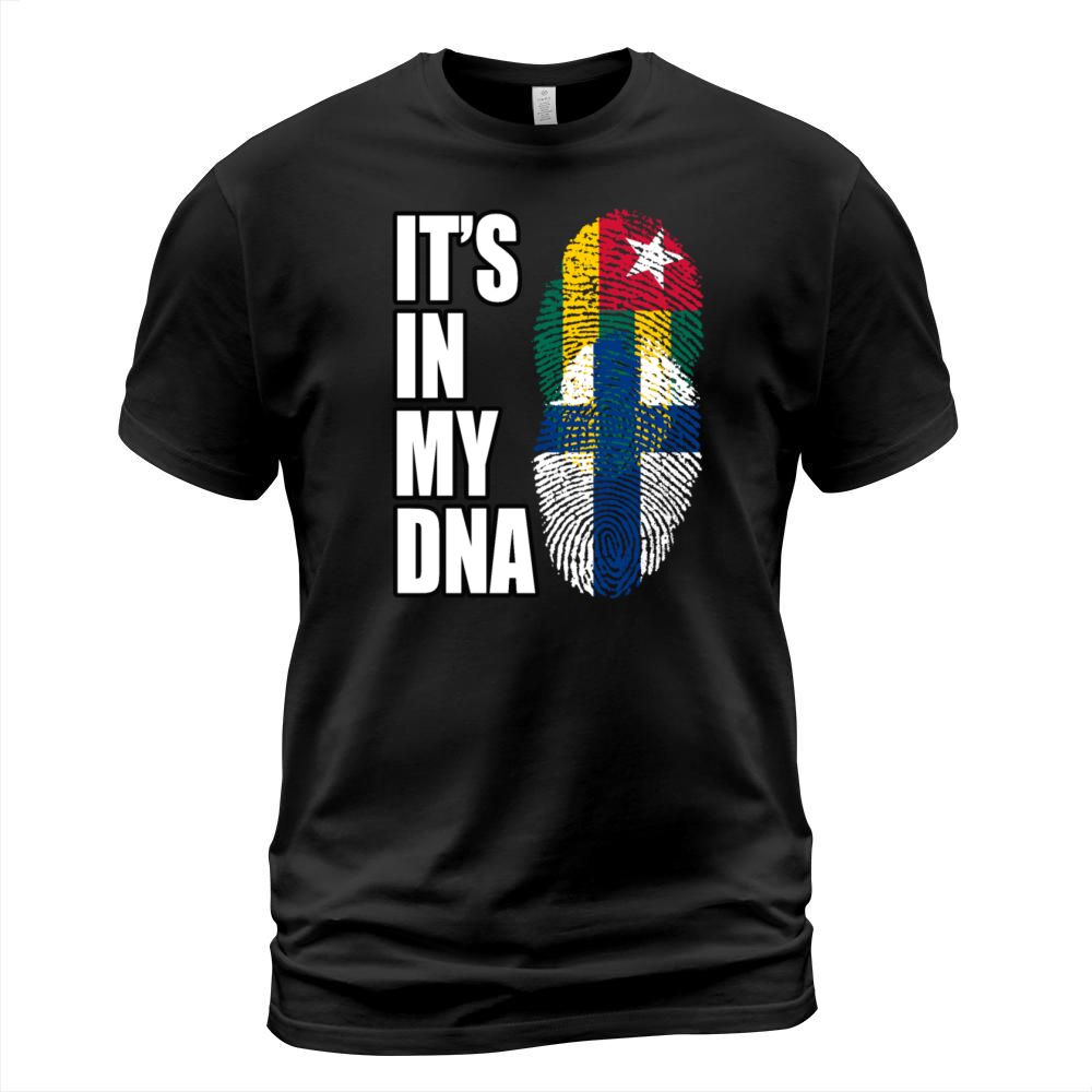 Togolese And Finland Mix Heritage DNA Flag T-Shirt Unisex
