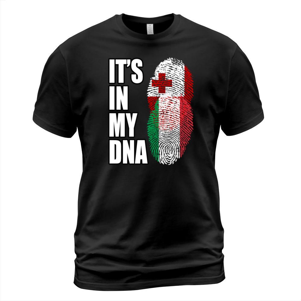 Tongan And Italian Mix Heritage DNA Flag T-Shirt Unisex