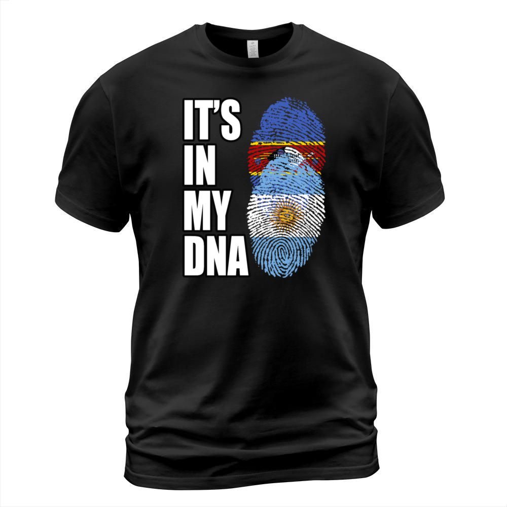 Swazi And Argentinian Vintage Heritage DNA Flag T-Shirt Unisex