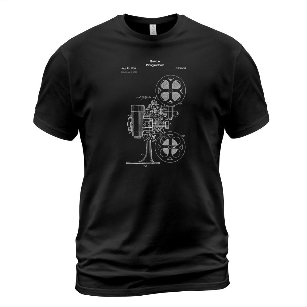 Vintage Movie Projector Blueprint Shirt - Film Cinema Video T-Shirt Unisex
