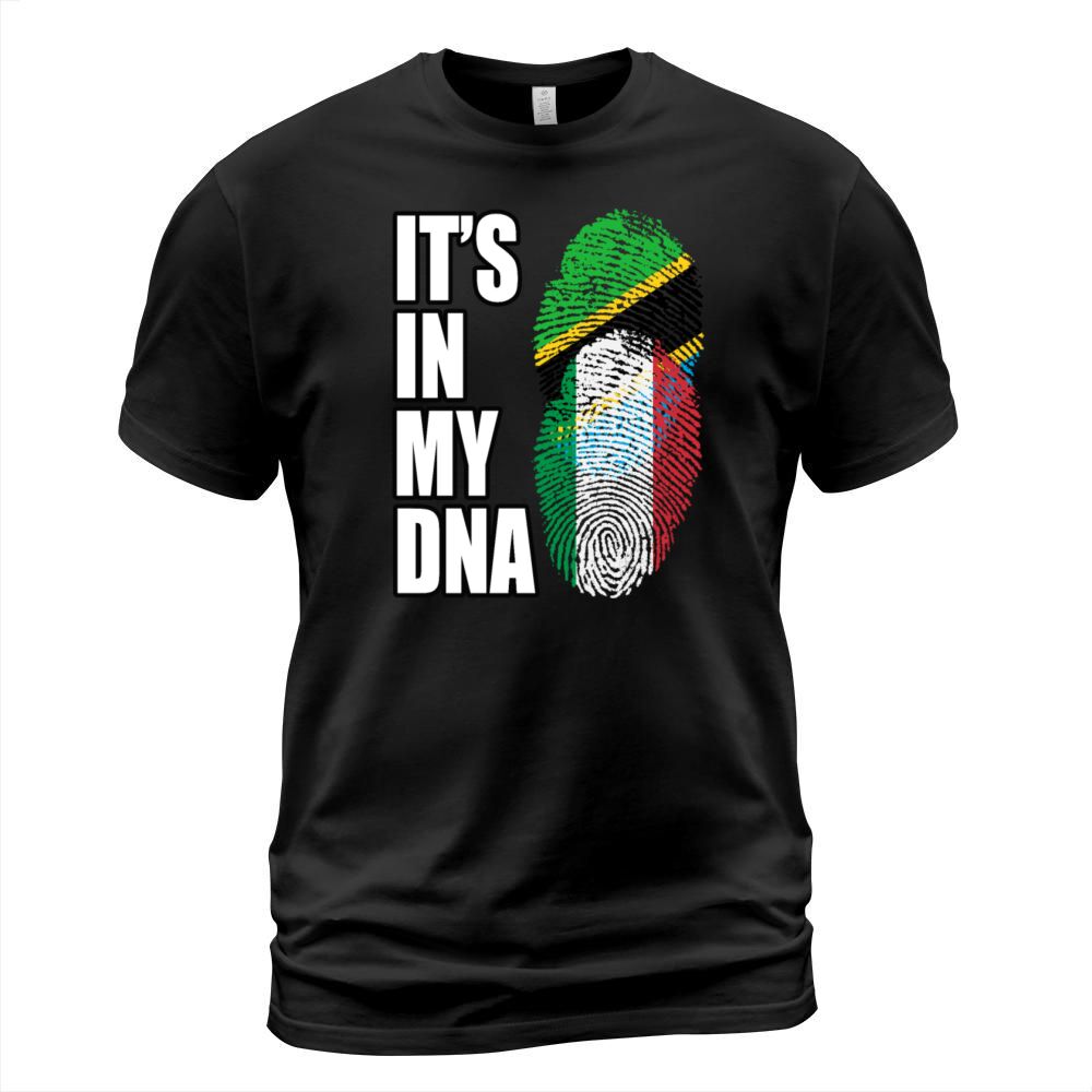 Tanzanian And Italian Vintage Heritage DNA Flag T-Shirt Unisex