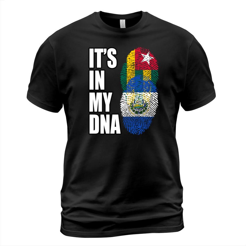 Togolese And Salvadoran Mix Heritage DNA Flag T-Shirt Unisex