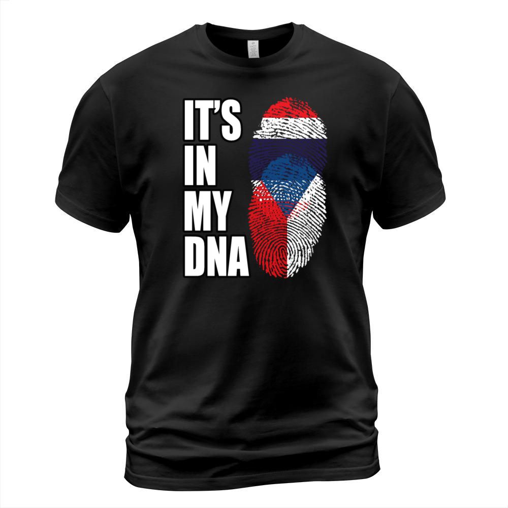 Thai And Czech Vintage Heritage DNA Flag T-Shirt Unisex
