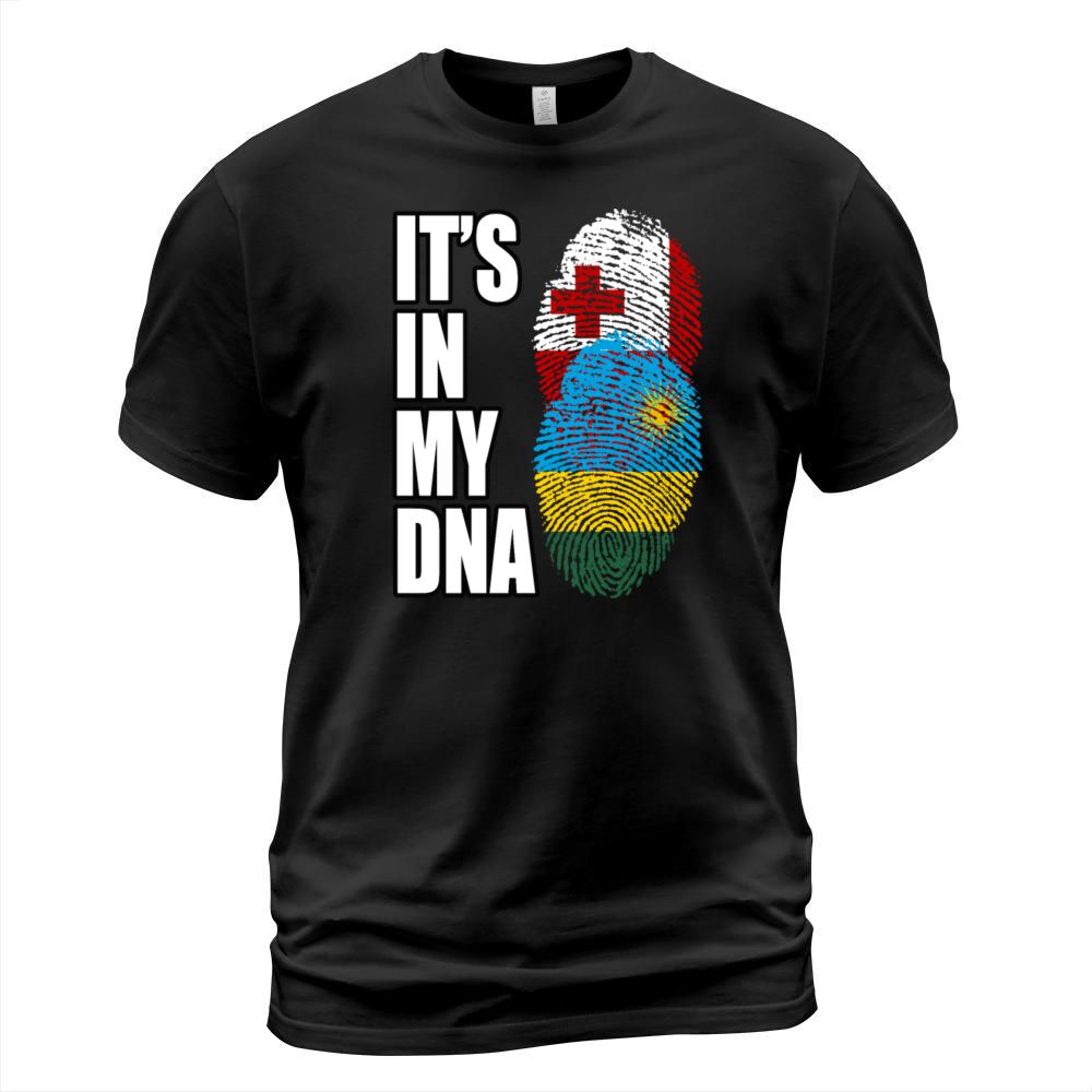 Tongan And Rwandan Mix Heritage DNA Flag T-Shirt Unisex