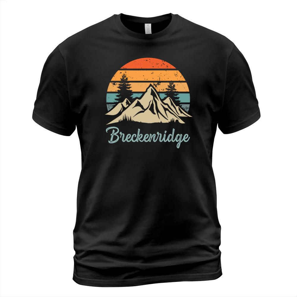 Breckenridge Retro Vintage Mountain Sunset Outdoor T-Shirt Unisex