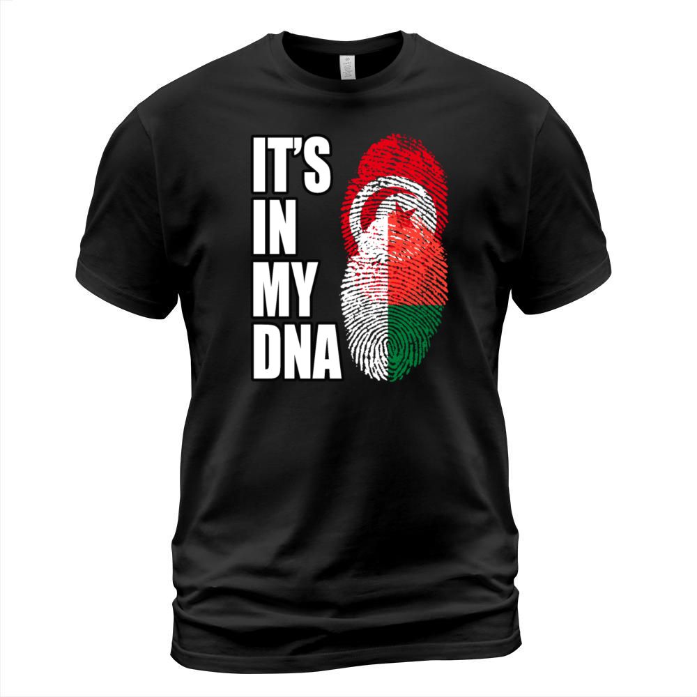 Tunisian And Malagasy Mix Heritage DNA Flag T-Shirt Unisex