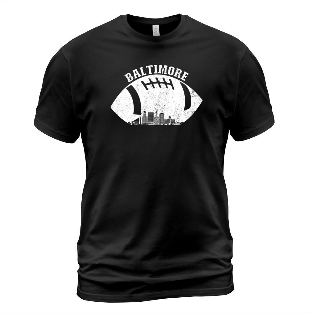 Baltimore Skyline Football Fan Vintage Baltimore T-Shirt Unisex