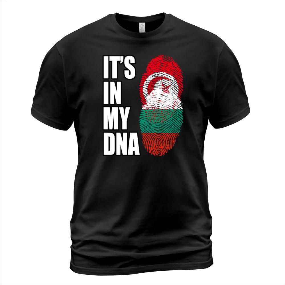 Tunisian And Bulgarian Mix Heritage DNA Flag T-Shirt Unisex