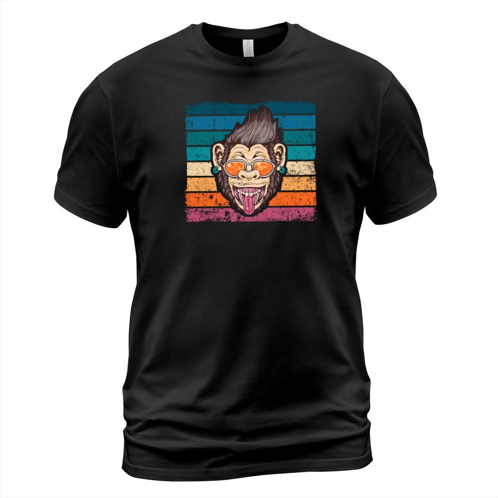 Monkey with Sunglasses Retro Vintage T-Shirt Unisex